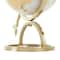 White & Gold Aluminum Tabletop Globe in Arrow Stand